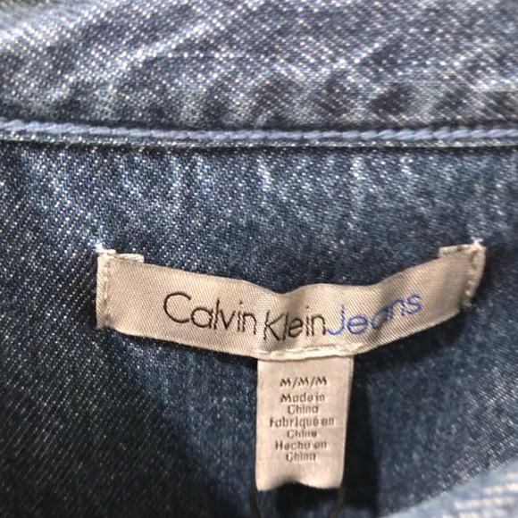 CK button up white stripe top - Picture 2 of 2